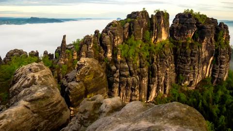 Das Elbsandsteingebirge in Sachsen.