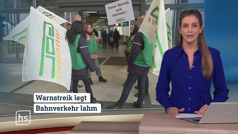 hessenschau-Moderatorin im Studio