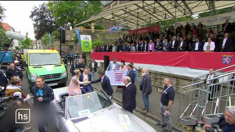 Festtribüne beim Fritzlarer Hessentagsumzug