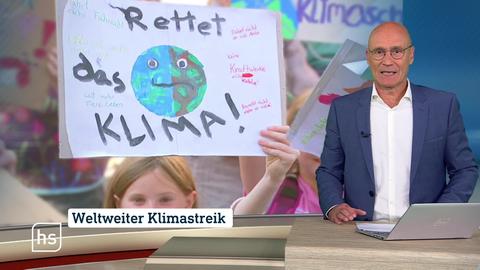 Moderator präsentiert die Themen
