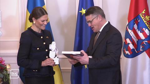 Victoria von Schweden wird von Boris Rhein empfangen