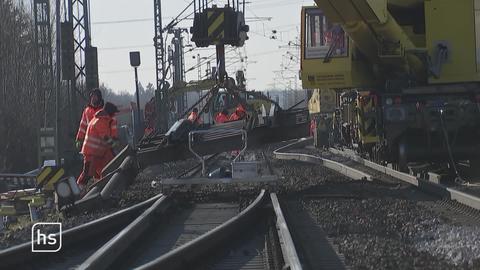 Bauarbeiten an der Riedbahnstrecke