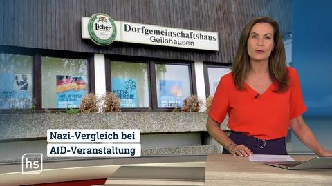 Moderatorin vor Bild mit Topthema