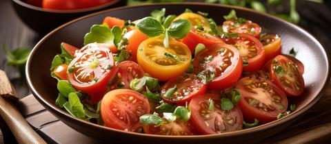 Linden-Rotklee-Tomaten-Salat
