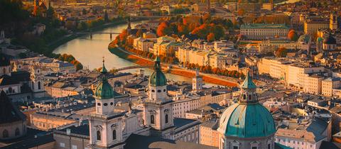 Ein Blick auf Wien bei Sonnenuntergang