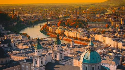 Ein Blick auf Wien bei Sonnenuntergang