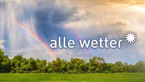 Landschaft mit Regenbogen.