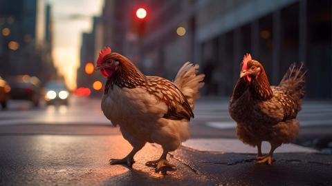 Ein Huhn in der Stadt