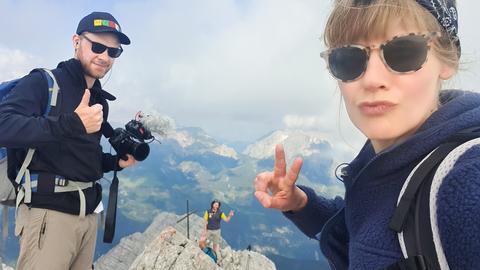 Nina Heins und Jonas Weinhold auf dem Gipfel.