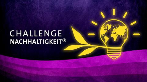 Logo der Sendereihe "Challenge Nachhaltigkeit"; Text: Challenge Nachhaltigkeit
