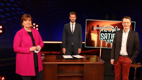 Gastgeber: Florian Schroeder, Gäste: Christine Westermann, Prof. Dr. Karl Lauterbach.