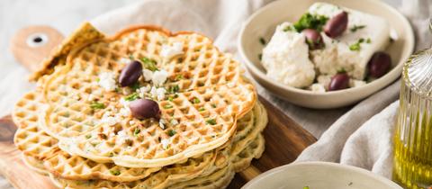 Gemüsewaffeln mit Dip 