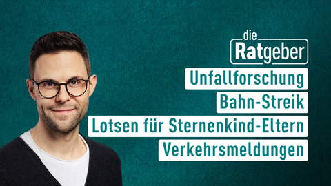 Kai Fischer sowie die Themen bei "Die Ratgeber" vom 16.11.2023: Unfallforschung, Orchideen im Palmengarten, Lotsen für Sternenkind-Eltern, Mediterrane Pflanzen überwintern