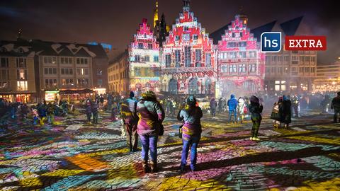 Lichtshow am Frankfurter Römer