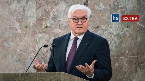 Bundespräsident Frank-Walter Steinmeier hält eine Rede in der Frankfurter Paulskirche. 