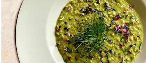 Risotto von der Beta-Glucan-Gerste mit Bärlauch-Pesto