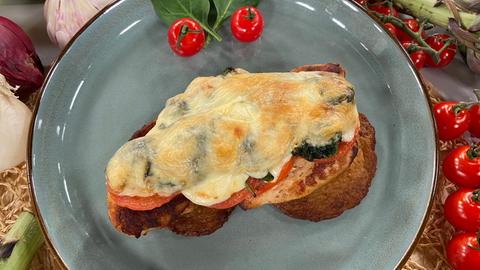 Hähnchenbrüste "Florentiner Art" auf Reibekuchen 