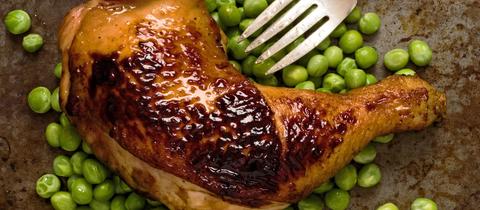 Huhn und Erbsen 
