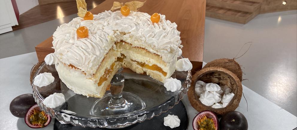 Rezept: Maracuja-Kokosbaiser-Torte | hr-fernsehen.de | Rezepte