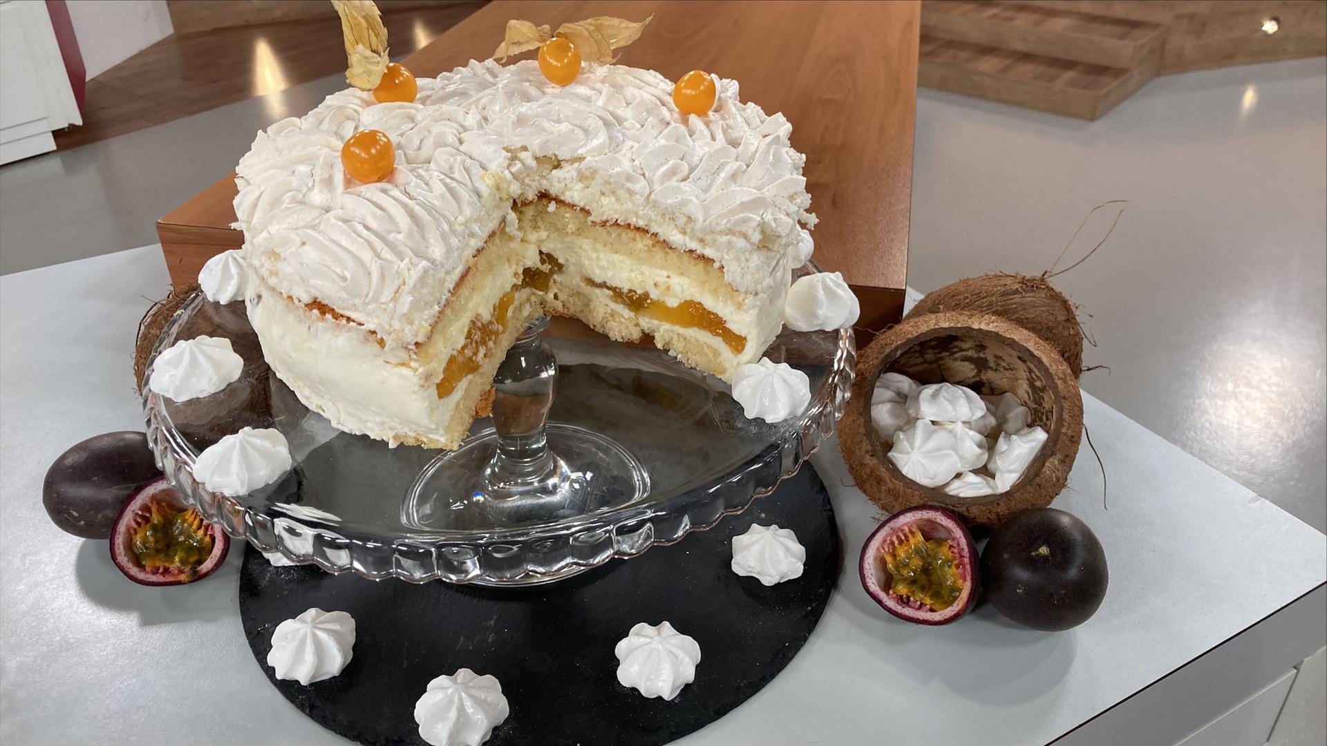 Rezept: Maracuja-Kokosbaiser-Torte | hr-fernsehen.de | Rezepte