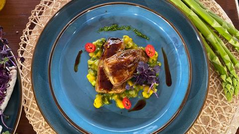 Unagi Aubergine mit fruchtig-sauer-scharfer Salsa