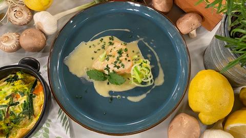 Zitronen Hähnchen mit Gemüseflan