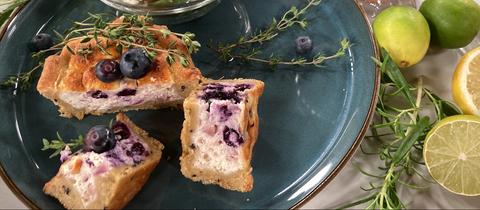 Ziegenkäse-Quiche mit Blaubeeren