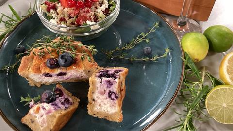 Ziegenkäse-Quiche mit Blaubeeren