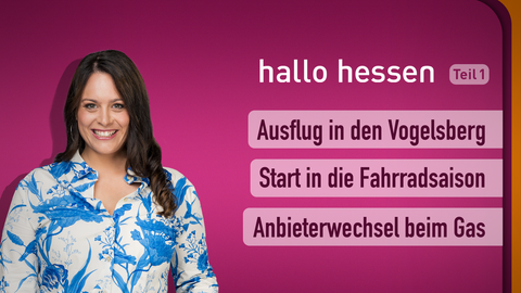 Moderatorin Leonie Koch sowie die Themen bei "hallo hessen" am 14.03.2023: Ausflug in den Vogelsberg, Start in die Fahrradsaison, Anbieterwechsel beim Gas