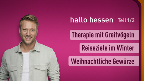 Moderator Jens Pflüger sowie die Themen am 05.12.2023: Therapie mit Greifvögeln, Reiseziele im Winter, Weihnachtliche Gewürze