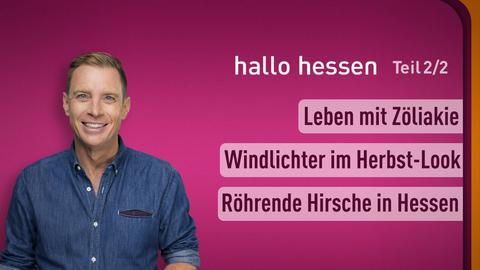 Hallo Hessen-Moderator Jens Kölker sowie die Themen vom 27.09.2023: Leben mit Zöliakie, Windlichter im Herbstlook, röhrende Hirsche in Hessen.