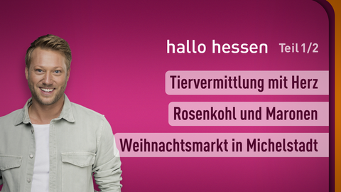 Moderator Jens Pflüger sowie die Themen am 04.12.2023: Tiervermittlung mit Herz, Rosenkohl und Maronen, Weihnachtsmarkt in Michelstadt 