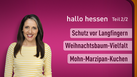 Moderator Selma Üsük sowie die Themen am 30.11.2023: Schutz vor Langfingern, Weihnachtsbaum-Vielfalt, Mohn-Marzipan-Kuchen 