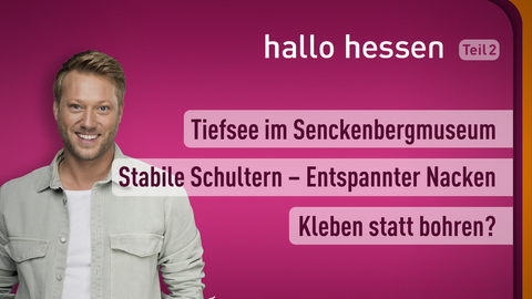 Moderator Jens Pflüger sowie die Themen bei "hallo hessen" am 06.07.2022: 