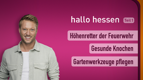 Moderator Jens Pflüger sowie die Themen am 09.11.2022: Höhenretter der Feuerwehr, Gesunde Knochen, Gartenwerkzeuge pflegen