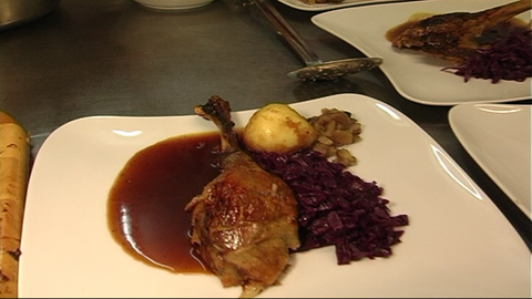 Odenwälder Gänsebraten im Honiglack