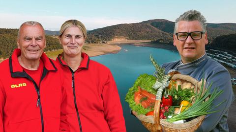 Der Spitzenkoch und Grillweltmeister besucht den Leiter der Wasserrettung am Edersee.