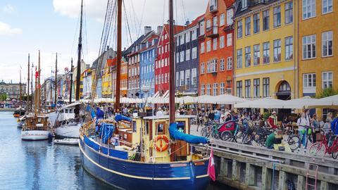 Die Hafenpromenade von Kopenhagen.