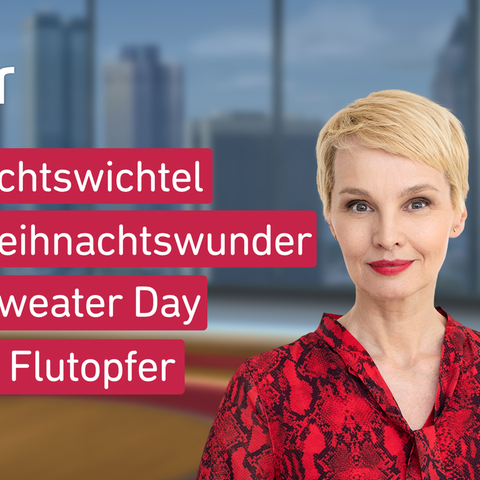 Moderatorin Susann Atwell sowie die Themen bei "maintower" am 17.12.2021: #Glühweinschlager, Lichterlabyrinth in Frankfurt, Blinder TikToker, Stricken für den guten Zweck 
