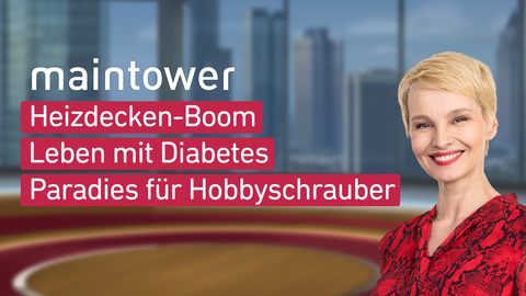 Moderatorin Susann Atwell sowie die Themen bei "maintower" am 14.11.2022: Heizdecken-Boom,Leben mit Diabetes,Paradies für Hobbyschrauber