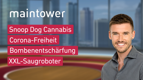 Moderator Marvin Fischer sowie die Themen am 16.02.2022: Snoop Dog Cannabis, Corona-Freiheit, Bombenentschärfung, XXL-Saugroboter