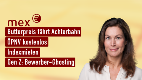 Moderatorin Claudia Schick sowie di Themen bei "max. das marktmagazin" am 22.02.2023: Butterpreis fährt Achterbahn, ÖPNV kostenlos, Indexmieten, Gen Z: Bewerber-Ghosting