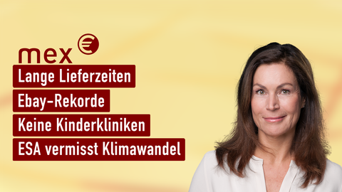 Moderatorin Claudia Schick sowie di Themen bei "max. das marktmagazin" am 01.03.2023: Lange Lieferzeiten, Ebay-Rekorde, Keine Kinderkliniken, ESA vermisst Klimawandel