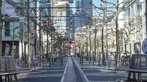 Leere Zeil in Frankfurt am Main