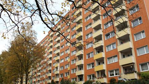 Wohnblock in einer Großwohnsiedlung.