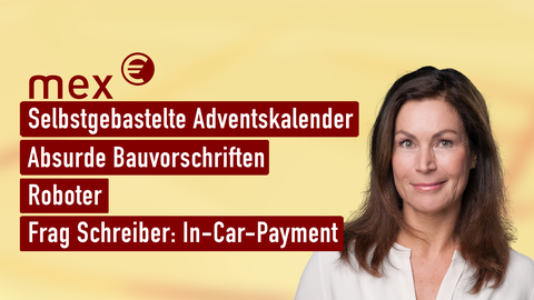 Themen sind u.a.: Selbstgebastelte Adventskalender, Absurde Bauvorschriften, Roboter, Frag Schreiber: In-Car-Payment.