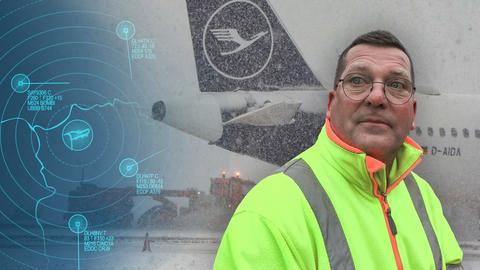 Roger Richter koordiniert, organisiert und versucht mit seinem Team, den Flugbetrieb bei Eis und Schnee aufrecht zu halten.