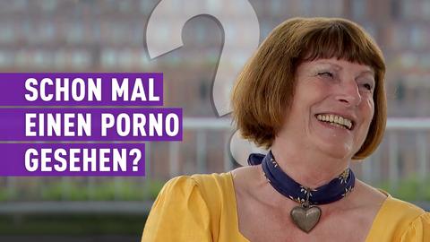 strassen star-Kandidatin mit Schriftzug: Schon mal einen Porno gesehen?