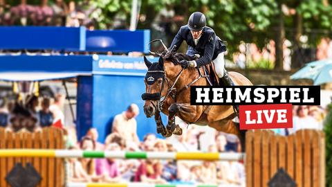 Harrie Smolders mit seinem Pferd Zinius beim Pfingstturnier in Wiesbaden