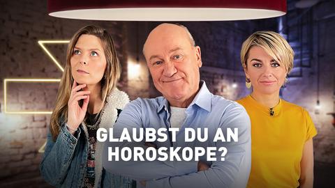 Rateteam: Eva Briegel, Bodo Bach und Sabine Heinrich, Frage: Glaubst du an Horoskope? (Collage). 